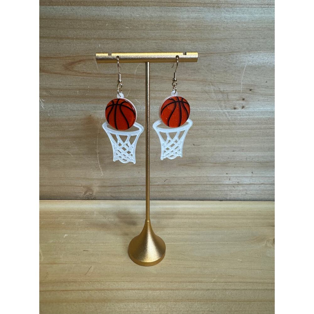 Basketball hoop earrings
